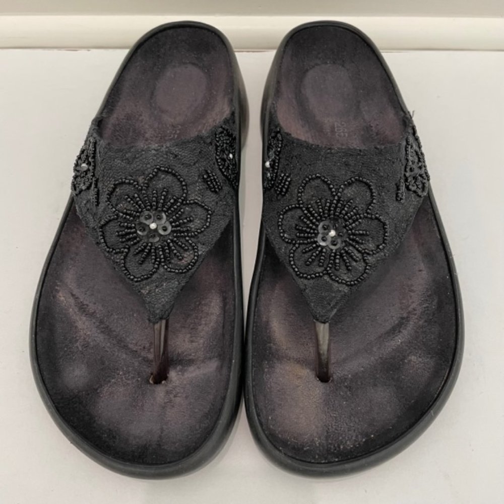 Tatami Birkenstock Black Embellished Thongs